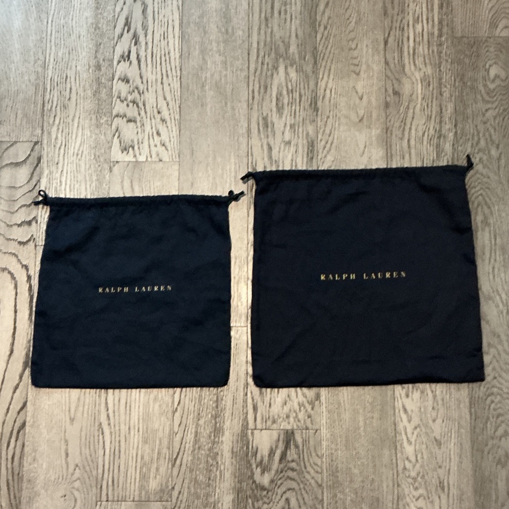 Ralph Lauren Black/Blue Drawstring Dust Bags- two